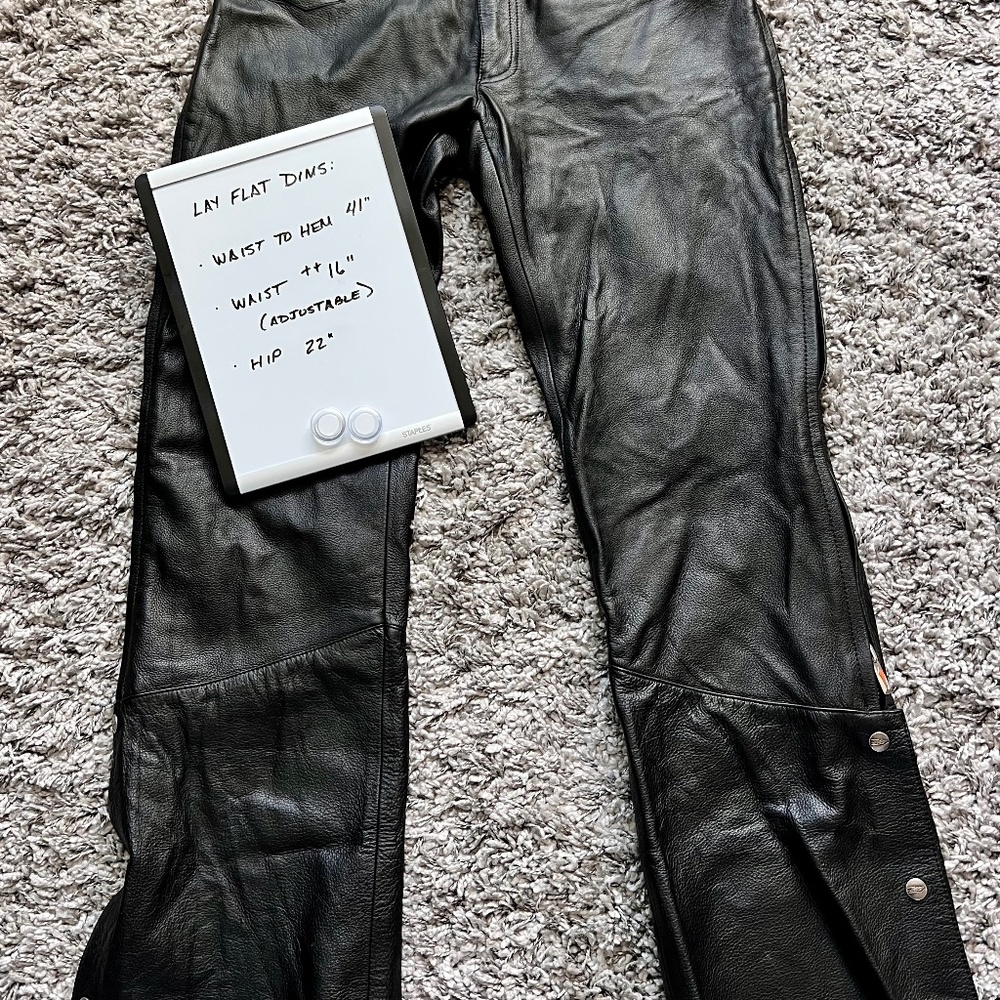 Ladies supple black leather pants, Power-Trip size 10 women